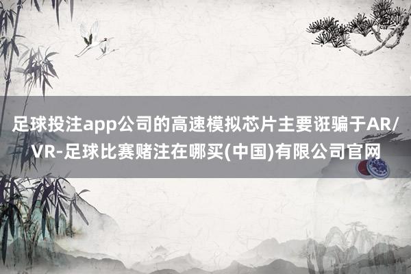 足球投注app公司的高速模拟芯片主要诳骗于AR/VR-足球比赛赌注在哪买(中国)有限公司官网